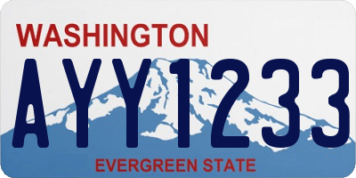 WA license plate AYY1233