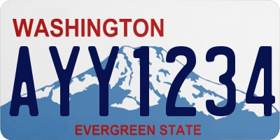 WA license plate AYY1234