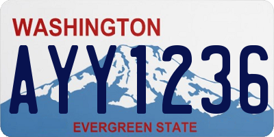 WA license plate AYY1236