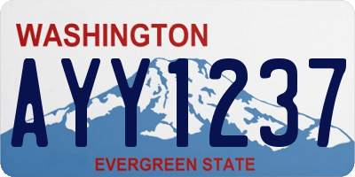 WA license plate AYY1237