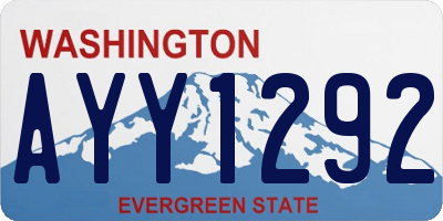 WA license plate AYY1292