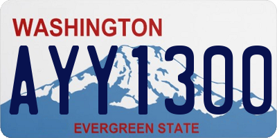 WA license plate AYY1300