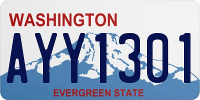 WA license plate AYY1301