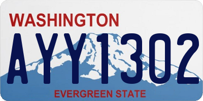 WA license plate AYY1302