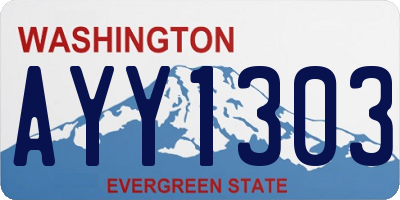 WA license plate AYY1303