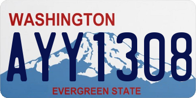 WA license plate AYY1308