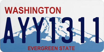 WA license plate AYY1311