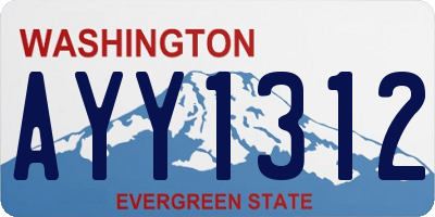 WA license plate AYY1312