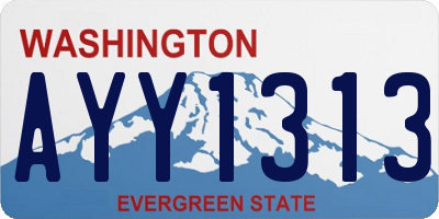 WA license plate AYY1313