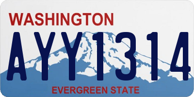 WA license plate AYY1314