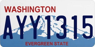 WA license plate AYY1315