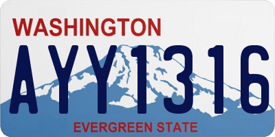 WA license plate AYY1316