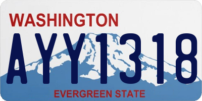 WA license plate AYY1318