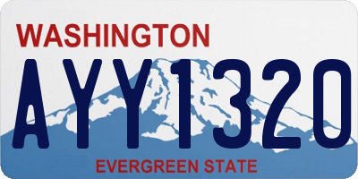 WA license plate AYY1320