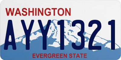 WA license plate AYY1321