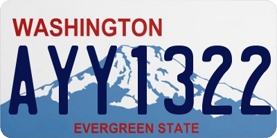 WA license plate AYY1322