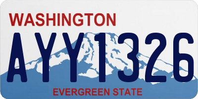 WA license plate AYY1326