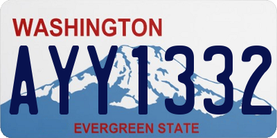 WA license plate AYY1332