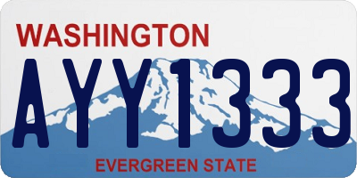 WA license plate AYY1333