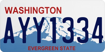 WA license plate AYY1334