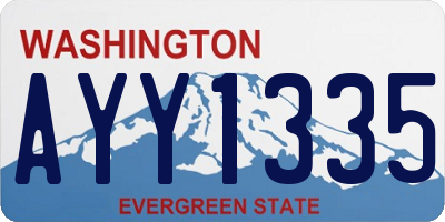 WA license plate AYY1335