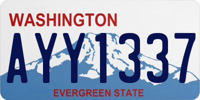 WA license plate AYY1337