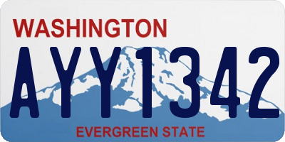 WA license plate AYY1342