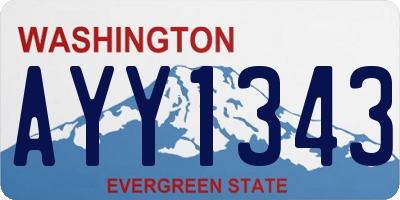 WA license plate AYY1343