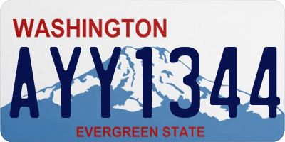 WA license plate AYY1344