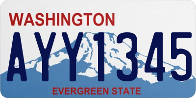 WA license plate AYY1345