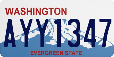 WA license plate AYY1347