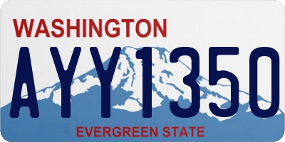 WA license plate AYY1350