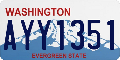 WA license plate AYY1351