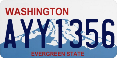 WA license plate AYY1356