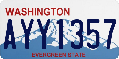 WA license plate AYY1357