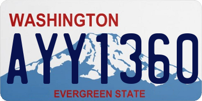 WA license plate AYY1360