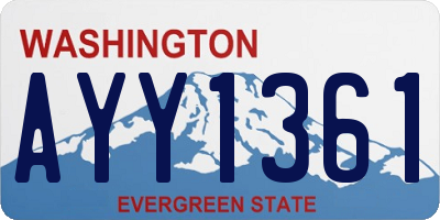 WA license plate AYY1361