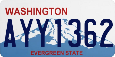 WA license plate AYY1362