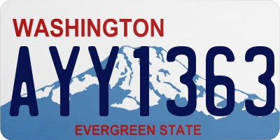 WA license plate AYY1363