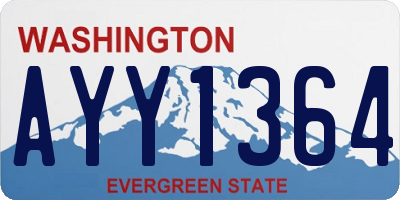 WA license plate AYY1364