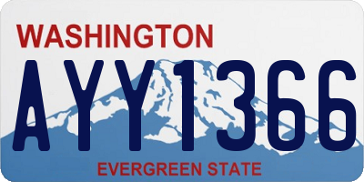 WA license plate AYY1366