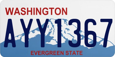 WA license plate AYY1367