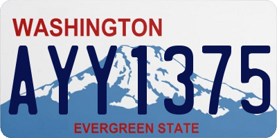 WA license plate AYY1375