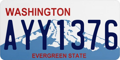 WA license plate AYY1376