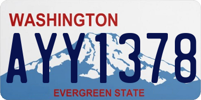 WA license plate AYY1378