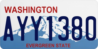 WA license plate AYY1380