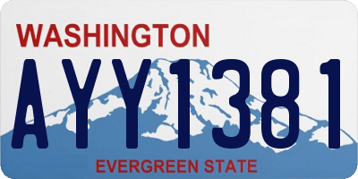 WA license plate AYY1381