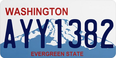 WA license plate AYY1382