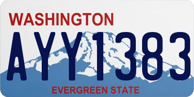 WA license plate AYY1383