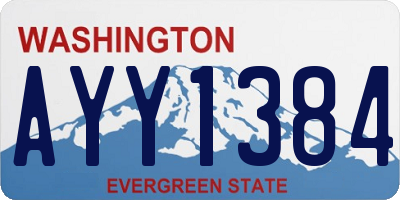 WA license plate AYY1384